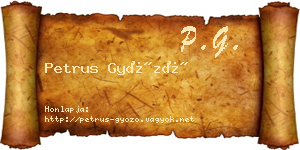 Petrus Győző névjegykártya