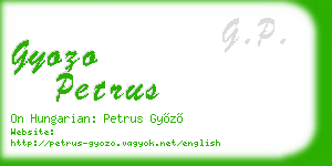 gyozo petrus business card